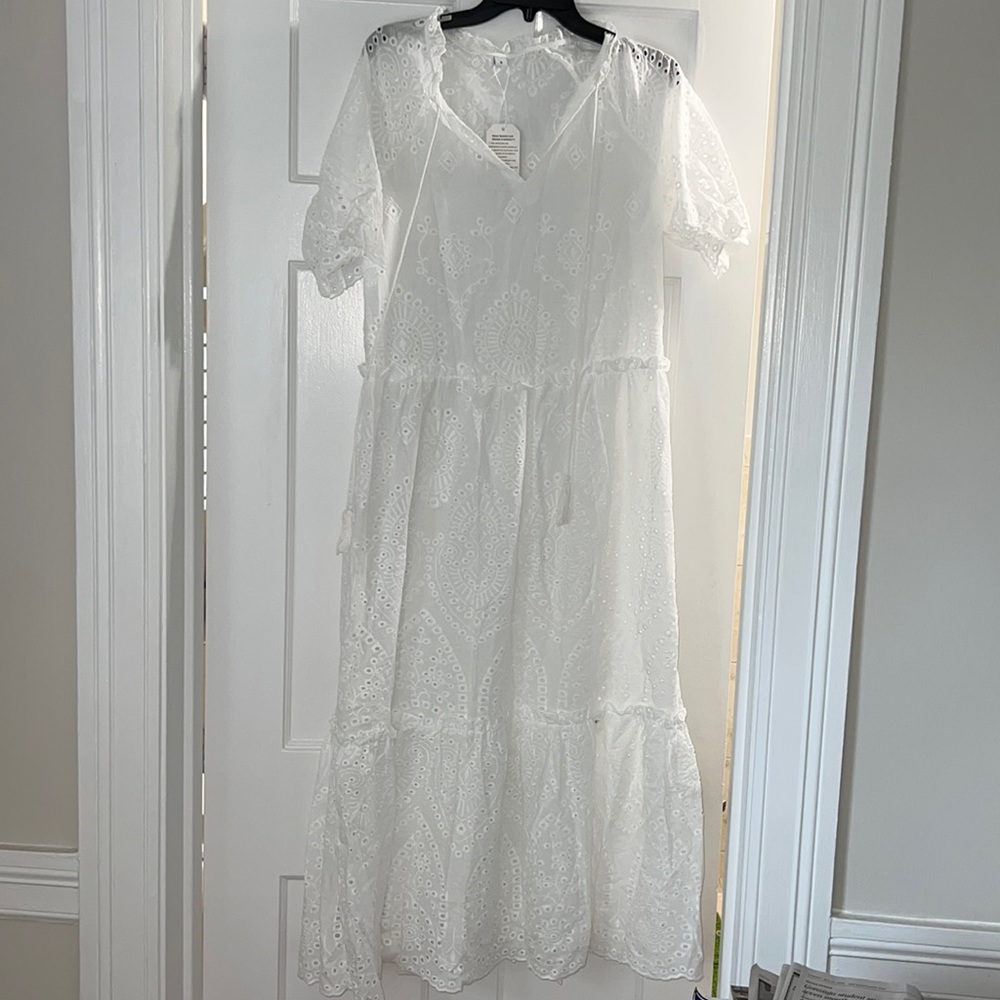 White eyelet dress/cover up in Size S